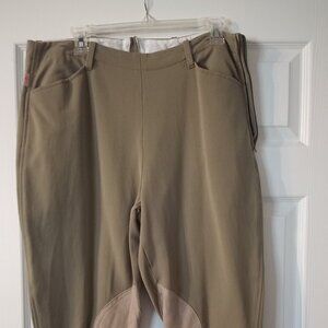 Millers women's riding breeches/pants - knee patch, size 34R, tan, side zip